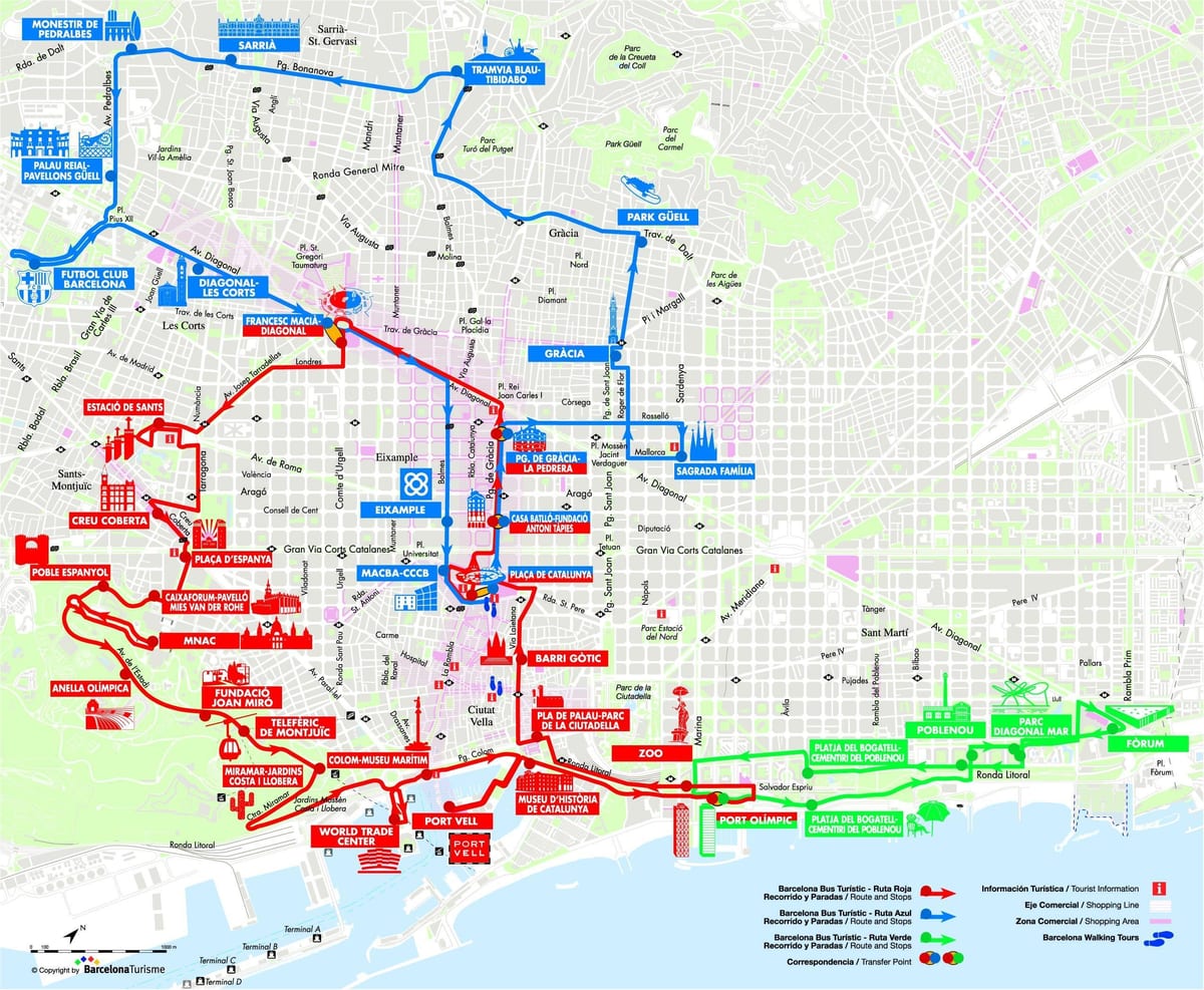 Барселона сити тур автобусная карте