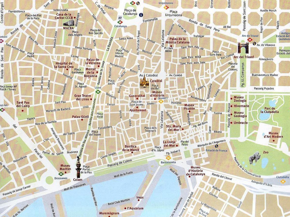 карта Барселоны Старый город