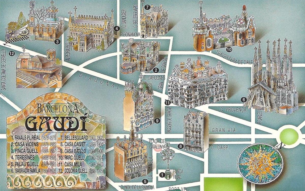 Гауди карте Барселоны