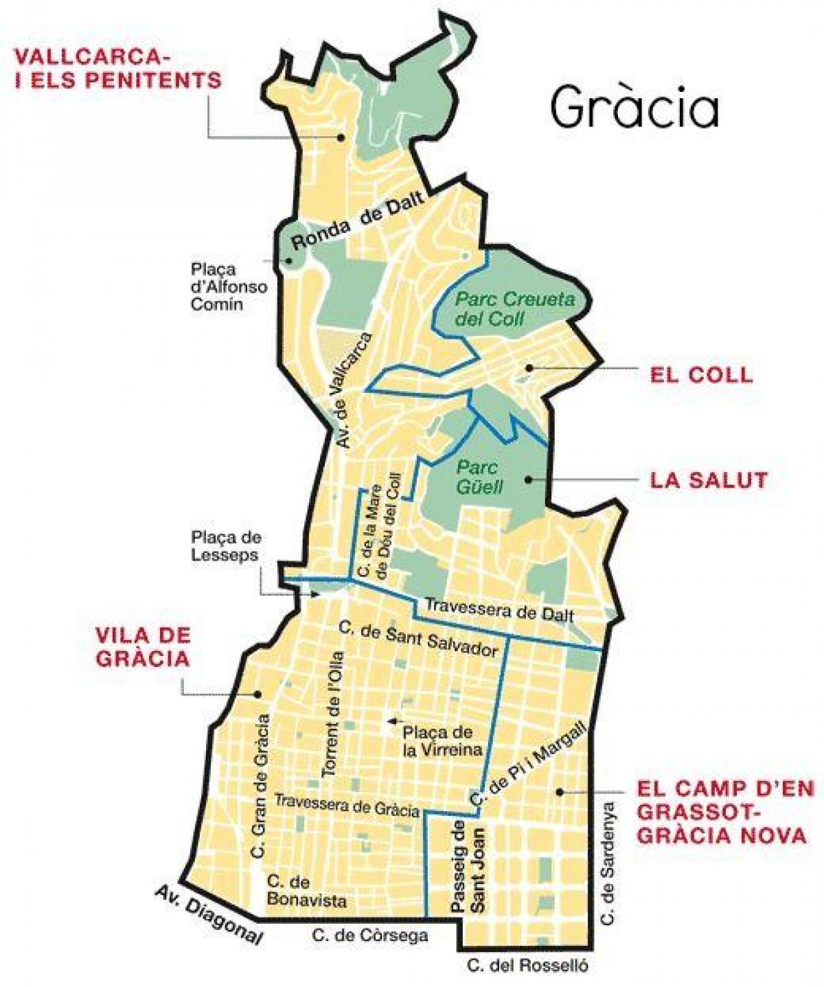 карта Грасия в Барселоне