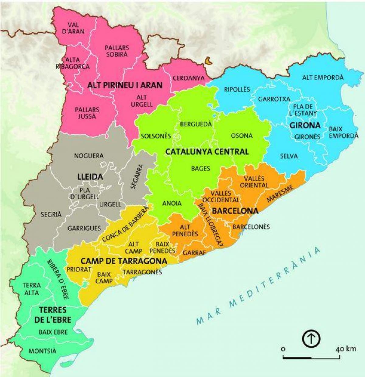 карта Барселоны регионе