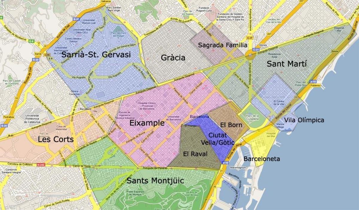 карта окрестностей Барселоны