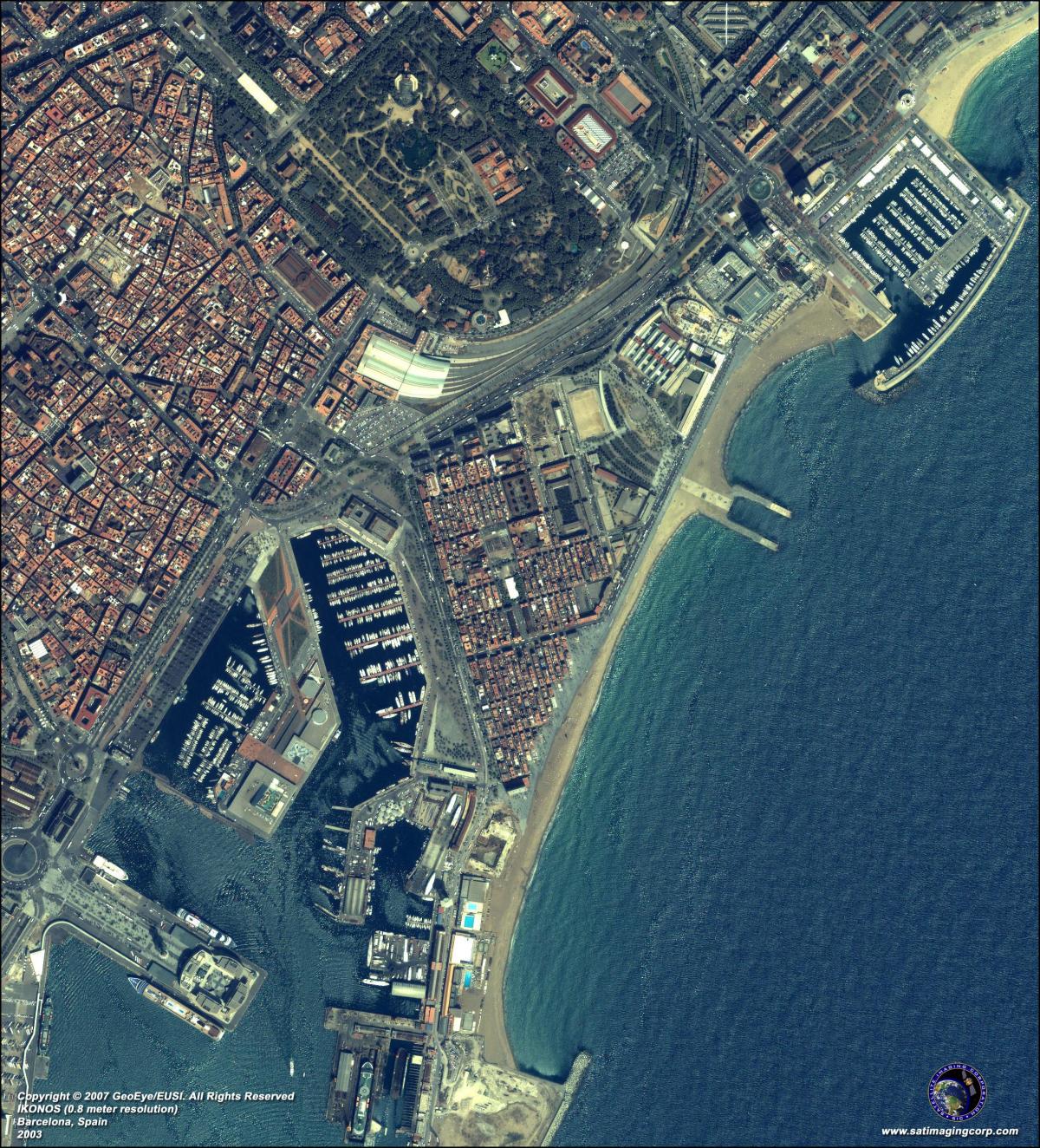 карта спутниковая Барселоны 