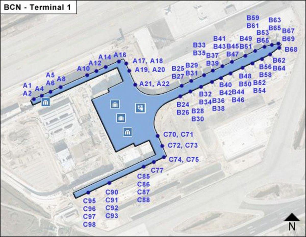терминал аэропорта BCN по 1 карте