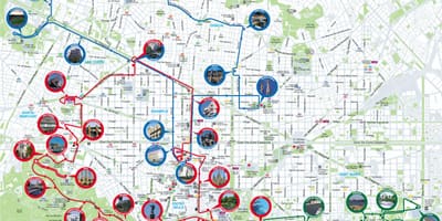 Туристический автобус маршрута Барселона карта