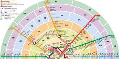 Карта зоны Барселоны 