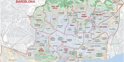 Карта районов в Барселоне
