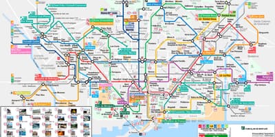 Метро Барселона карта достопримечательностей