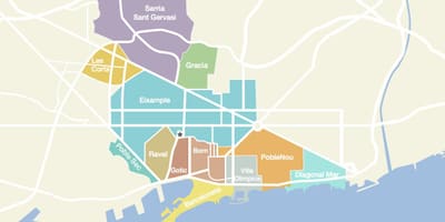Карта окрестностей Барселоны Испания 
