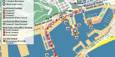 Карта порта Барселоны 