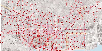 Системе Bicing карте Барселоны