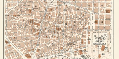 Карта старинные Барселона