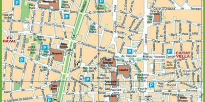 Город Барселона на карте