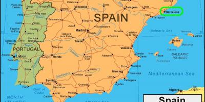 Карта Барселоны на карте