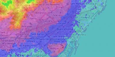 Карта Барселоны топографическая