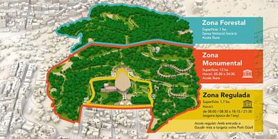 Парк Гауди в Барселоне карте