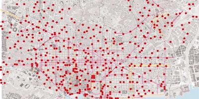 Системе Bicing карте Барселоны