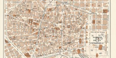 Карта старинные Барселона
